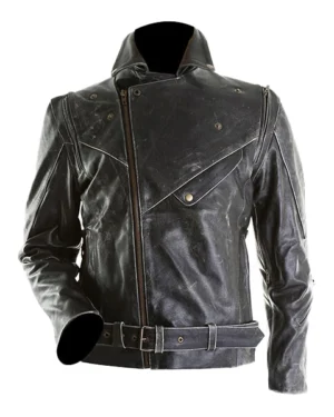 Men Brando Motorcycle Distressed Jacket Leather