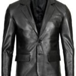 Men's Black Blazer Leather Jacket