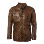 Men's Vintage Brown Racing Pea Coat