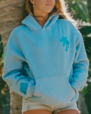 Palm Puff Blue Oversized Hoodie