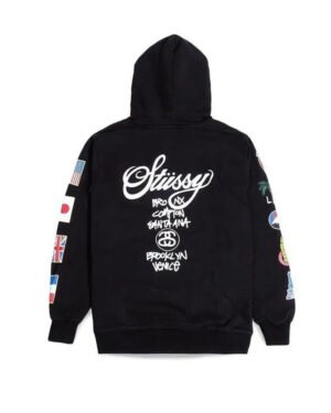 Stussy World Flags Black Hoodie