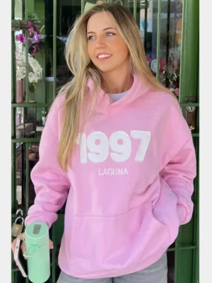 Unisex Pullover 1997 Laguna Oversized In Pink Hoodie