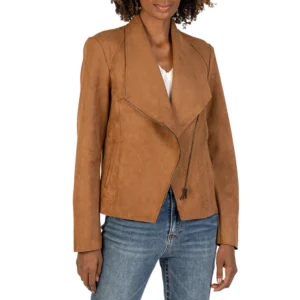 Brown Suede Amanda Leather Jacket Women