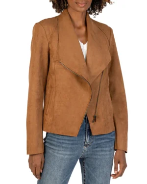 Brown Suede Amanda Leather Jacket Women