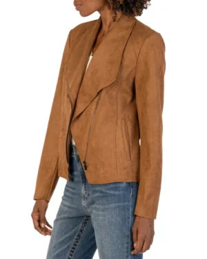 Brown Suede Amanda Leather Women Jacket