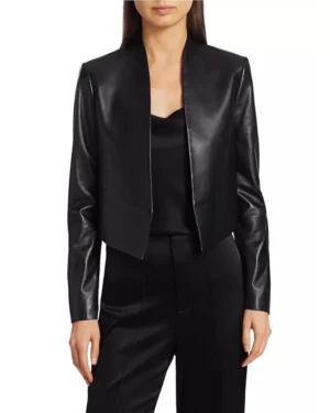 Emily Woman Black Leather Jacket For Sale