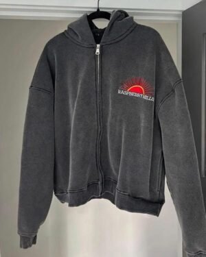 Gv Gallery Raspberry Cropped Hills Zip-Up Hoodie