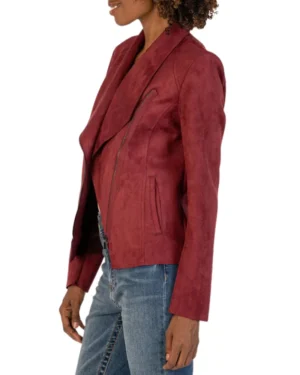 Maroon Suede Leather for Womens Jacket