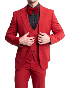 Red Wedding Tuxedo Suit For Men