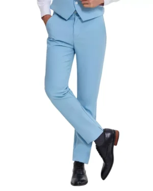 Classic 3 Piece Mens Light Blue Suit