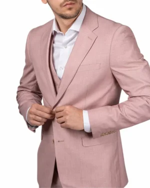 Men’s Three-Piece Suit Pink