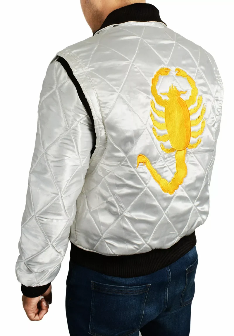 Scorpion White Bomber Drive Jacket