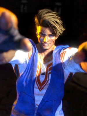 Street Fighter 6 Luke Blue Sleeveless Hoodie Cosplay Costume