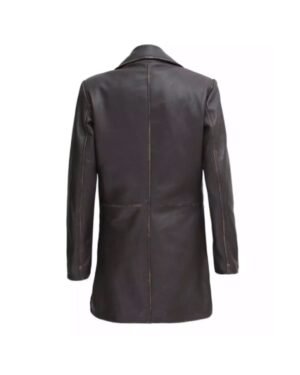 Women’s Distressed Dark Brown Leather Coat