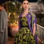 Emily in Paris S04 Emilys Purple Embroidered Cape Coat