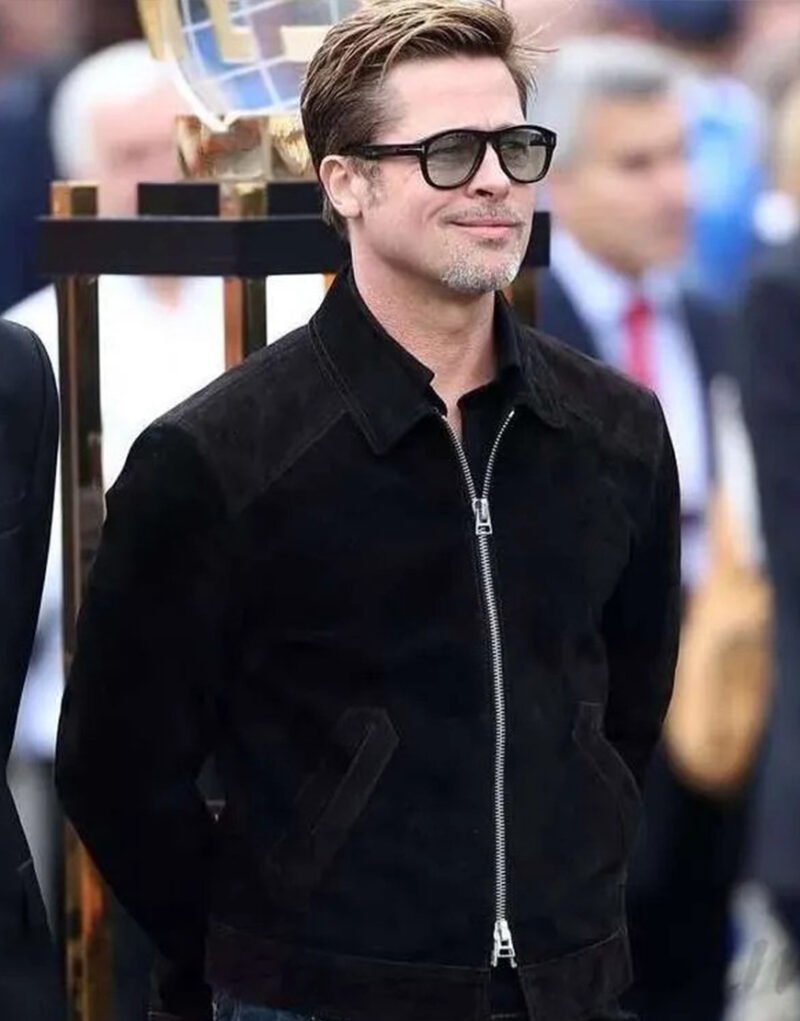 Sonny Hayes F1 2025 Brad Pitt Black Suede Jacket