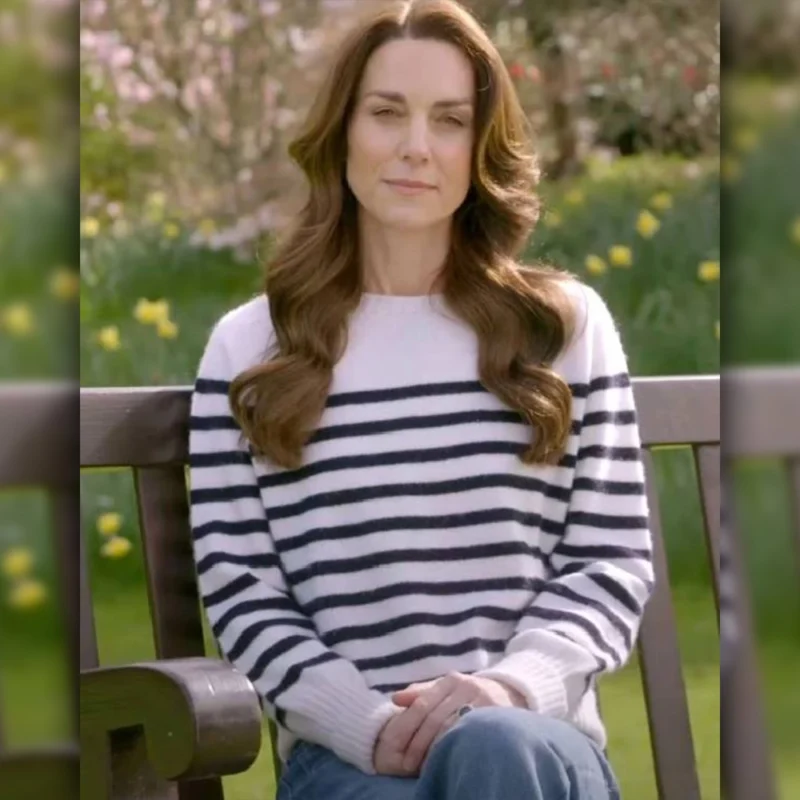 Kate Middleton Striped Black & White Sweater