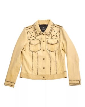 Emily In Paris S04 Benoît Yellow Studded Jacket