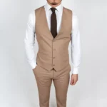 Men’s Wedding 3 Piece Tan Suit
