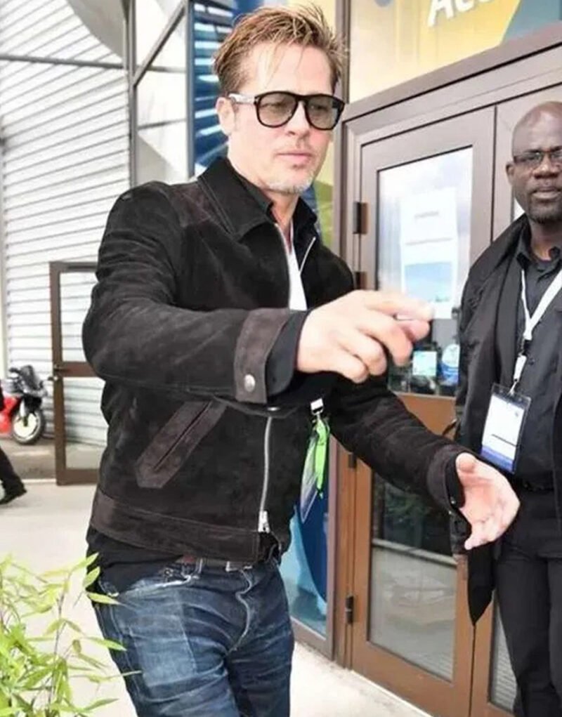 F1 2025 Brad Pitt Black Suede Jacket