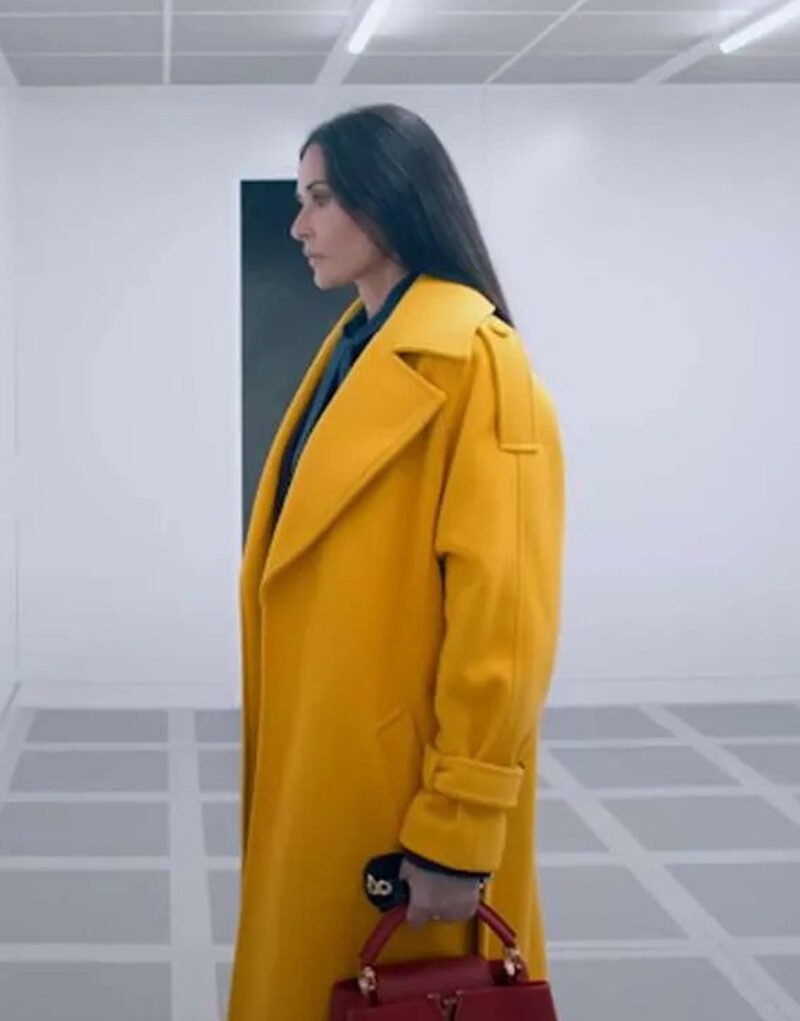 Elisabeth Sparkle The Substance 2024 Yellow Coat