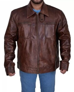 Arrow S4 David Ramsey Brown Leather Jacket
