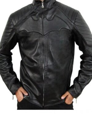 Batman Begins Christian Bale Motorcycle Leather Jacket