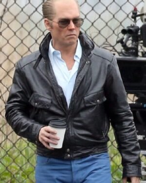 Black Mass Johnny Depp Black Leather Jacket