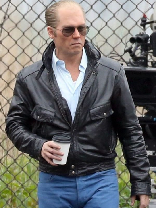 Black Mass Johnny Depp Black Leather Jacket