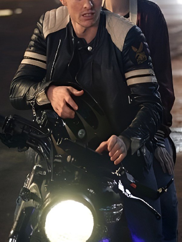 Brad Pitt Fight Club Mayhem Black Jacket With White Stripes