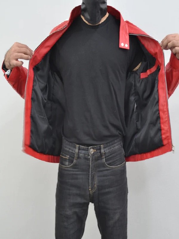 Brad Pitt Fight Club Mayhem RedWhite StripesJacket