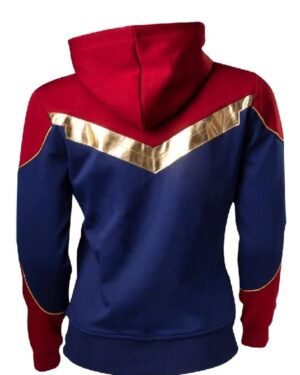 Brie LarsonCaptain Marvel Red & Blue Costume Hoodie