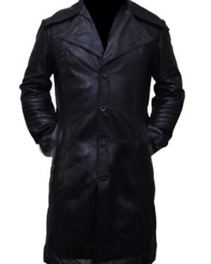 Carlito Brigante Black Trench Leather Coat