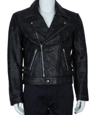 Classic Black Leather Motorcycle Jacket with Timeless Biker Style and Premium Craftsmanship