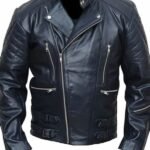 Classic Brando Blue Motorcycle Leather Jacket