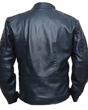 Classic Brando MotorcycleBlue Leather Jacket