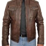 Classic Rub-Off Vintage Café Racer Leather Jacket