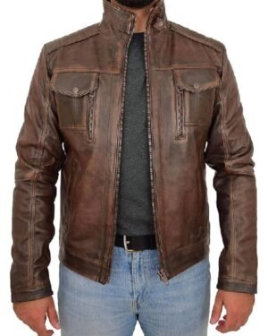 Classic Rub-Off Vintage Cafe Racer Jacket