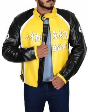 Classic Yellow Motorcycle Jacket Inspired by Derek Luke’s Look in Biker Boyz