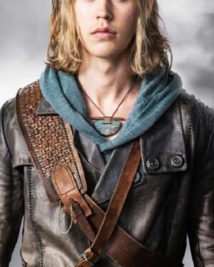Fantasy-Inspired Brown Leather Jacket Worn by Austin Butler as Wil Ohmsford in The Shannara Chronicles