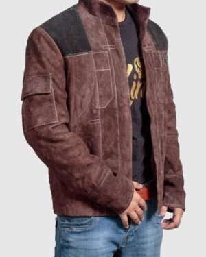 Iconic Brown SuedeJacket Inspired by Alden Ehrenreich’s Han Solo in Solo A Star Wars Story