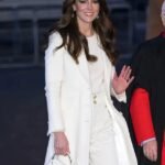 Kate Middleton White Christmas Carol Wool Blend Coat