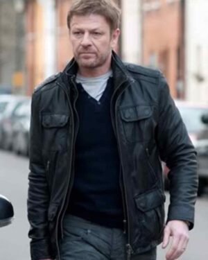 Sean Bean Cleanskin Ewan Black Leather Jacket