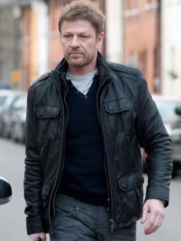 Sean Bean Cleanskin Ewan Black Leather Jacket