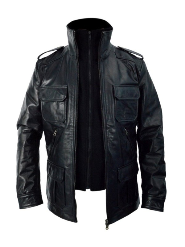 Sean Bean Cleanskin Ewan Black Real Leather Jacket