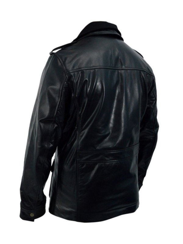 Sean Bean Cleanskin Ewan Leather Black Jacket