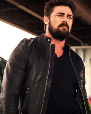 Stylish Black Leather Jacket Inspired by Karl Urban’s Look in Bent