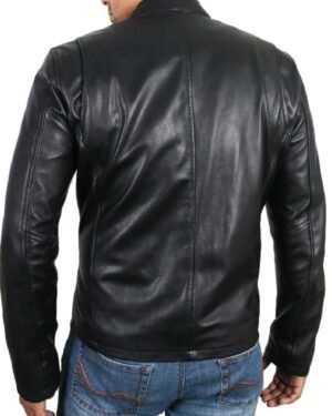 Stylish Black LeatherJacket Inspired by Alex Pettyfer’s Character in Alex Rider 