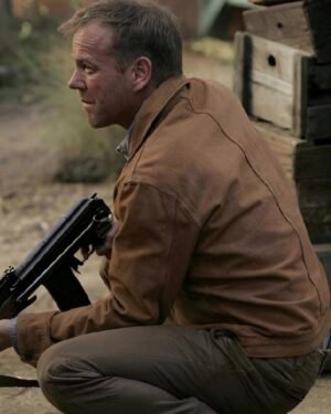Stylish Brown LeatherJacket Inspired by Kiefer Sutherland’s Jack Bauer in 24 Redemption