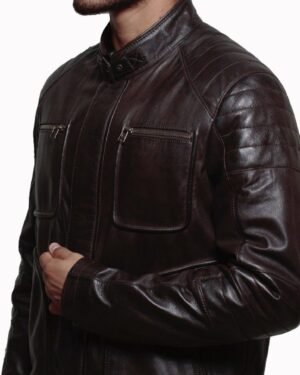 StylishBlack Leather Jacket Inspired by John Barrowman’s Look in Arrow